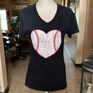 Heart Baseball T-Shirt*Ladies Tee